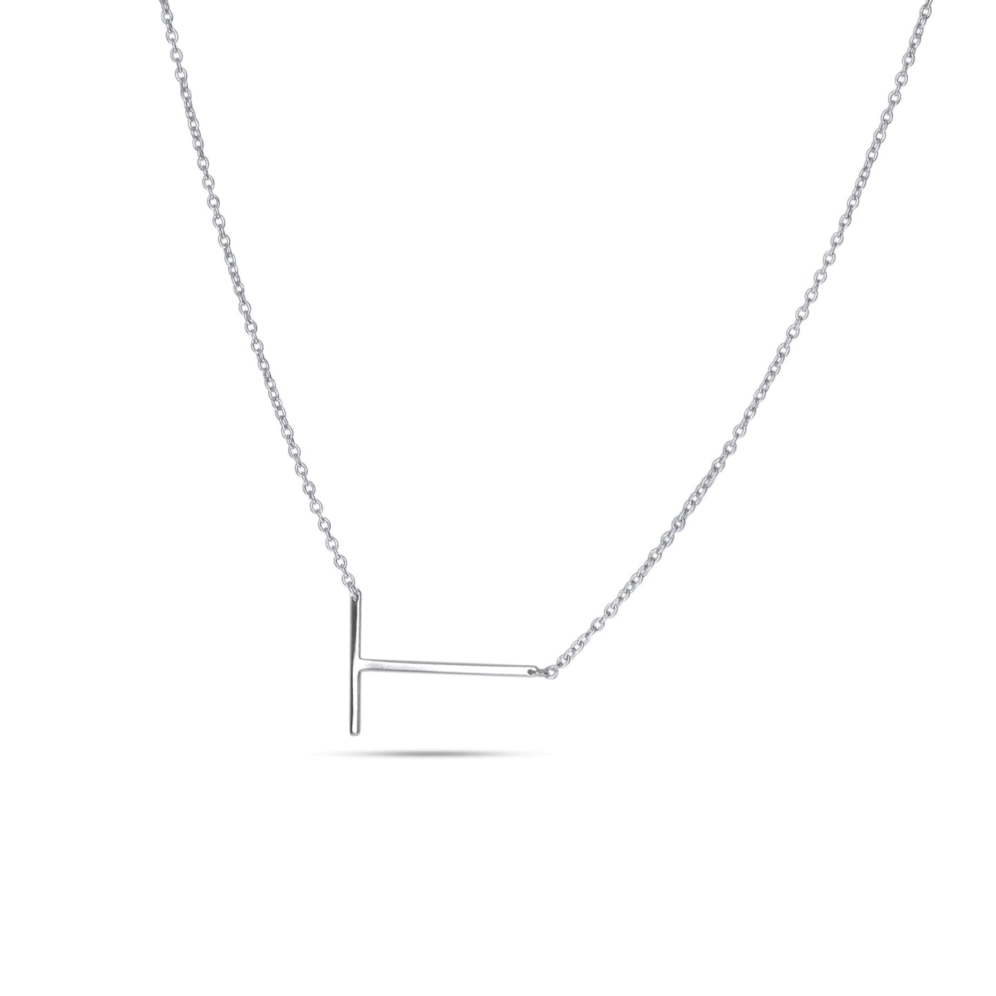 Silver Letter T Initial Necklace - Alexandra Marks Jewelry