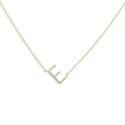 Gold Letter E Initial Necklace 