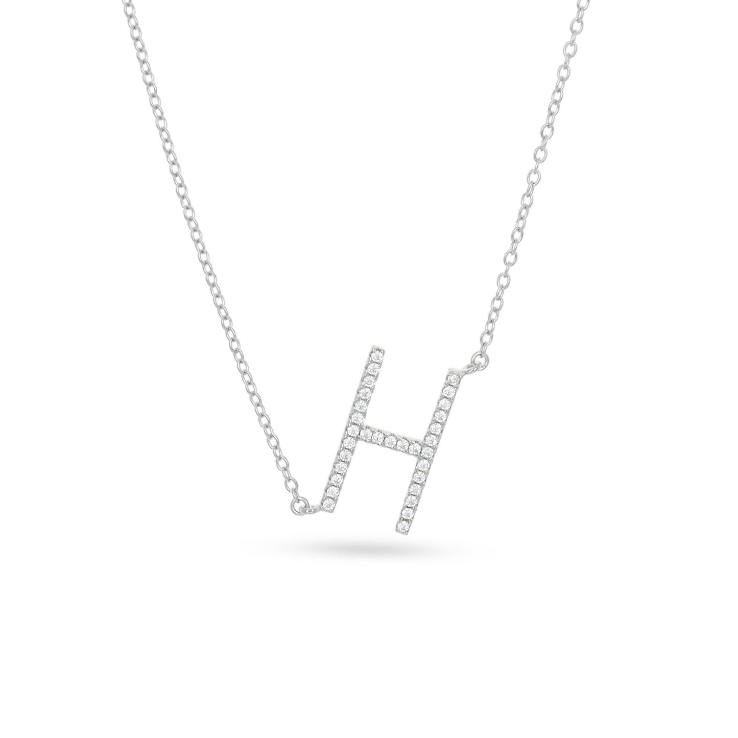 Letter H Initial Necklace in Silver from Alexandra Marks