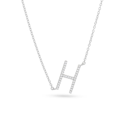 Letter H Initial Necklace in Silver from Alexandra Marks