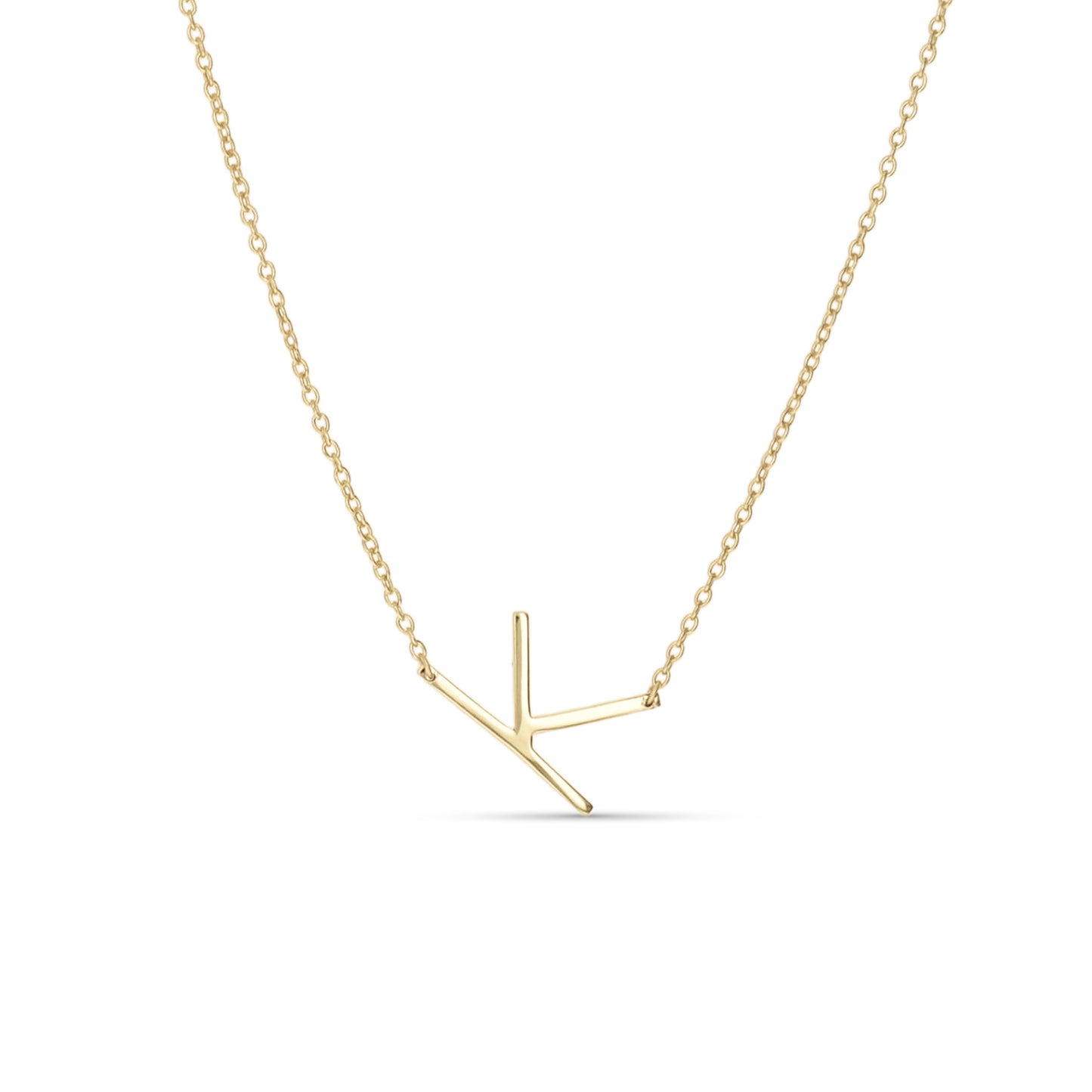 Gold Letter K Necklace - Alexandra Marks Jewelry