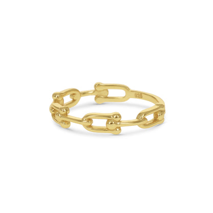 Chain Link Gold Stacking Ring - Alexandra Marks Jewelry