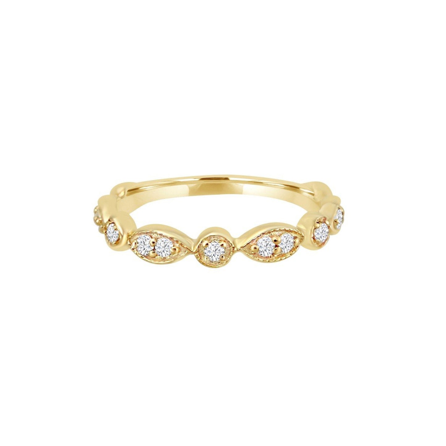 Vintage Inspired Diamond Ring in 14kt Yellow Gold