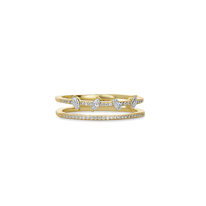 Marquise Layered Gold Ring | Alexandra Marks Jewelry