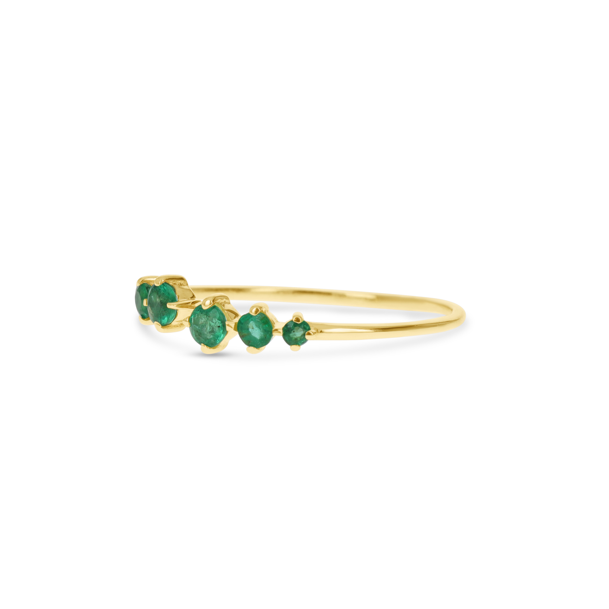Emerald Graduated Wrap Ring in 14kt Yellow Gold