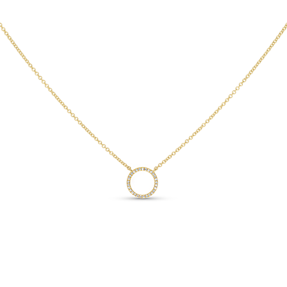 Diamond Open Circle Necklace in 14kt Yellow Gold from Alexandra Marks Jewelry