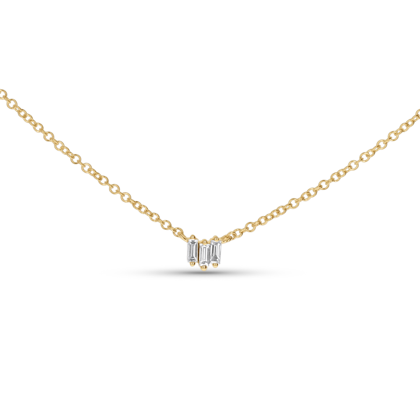 Baguette Diamond Solitaire Necklace from Alexandra Marks Jewelry