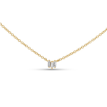 Baguette Diamond Solitaire Necklace from Alexandra Marks Jewelry