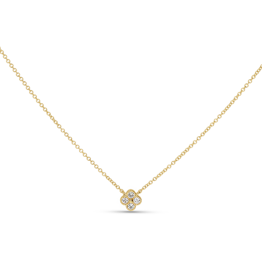 Mini Diamond Clover Necklace from Alexandra Marks Jewelry
