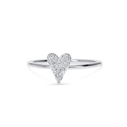 Petite Diamond Heart Ring in White Gold from Alexandra Marks Jewelry