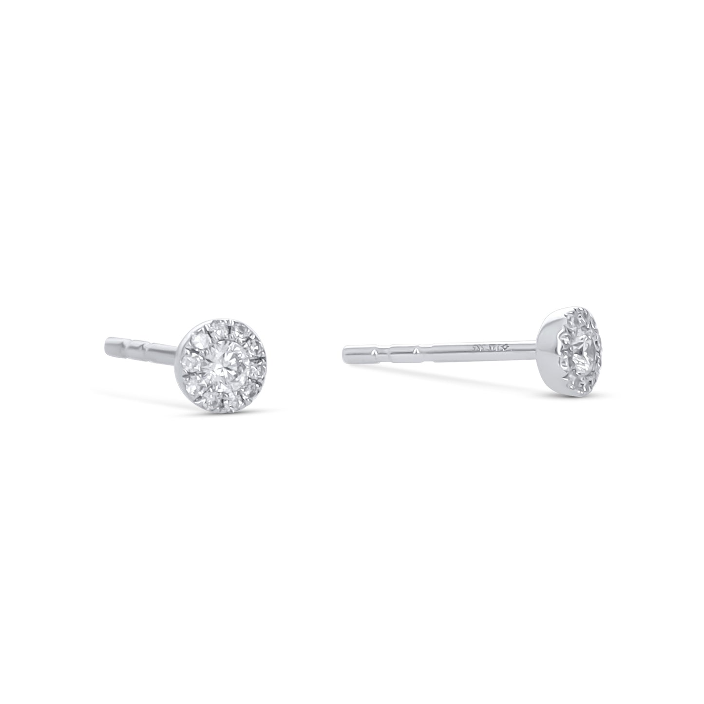 Mini Diamond Stud Earrings in 14kt White Gold | Alexandra Marks Jewelry