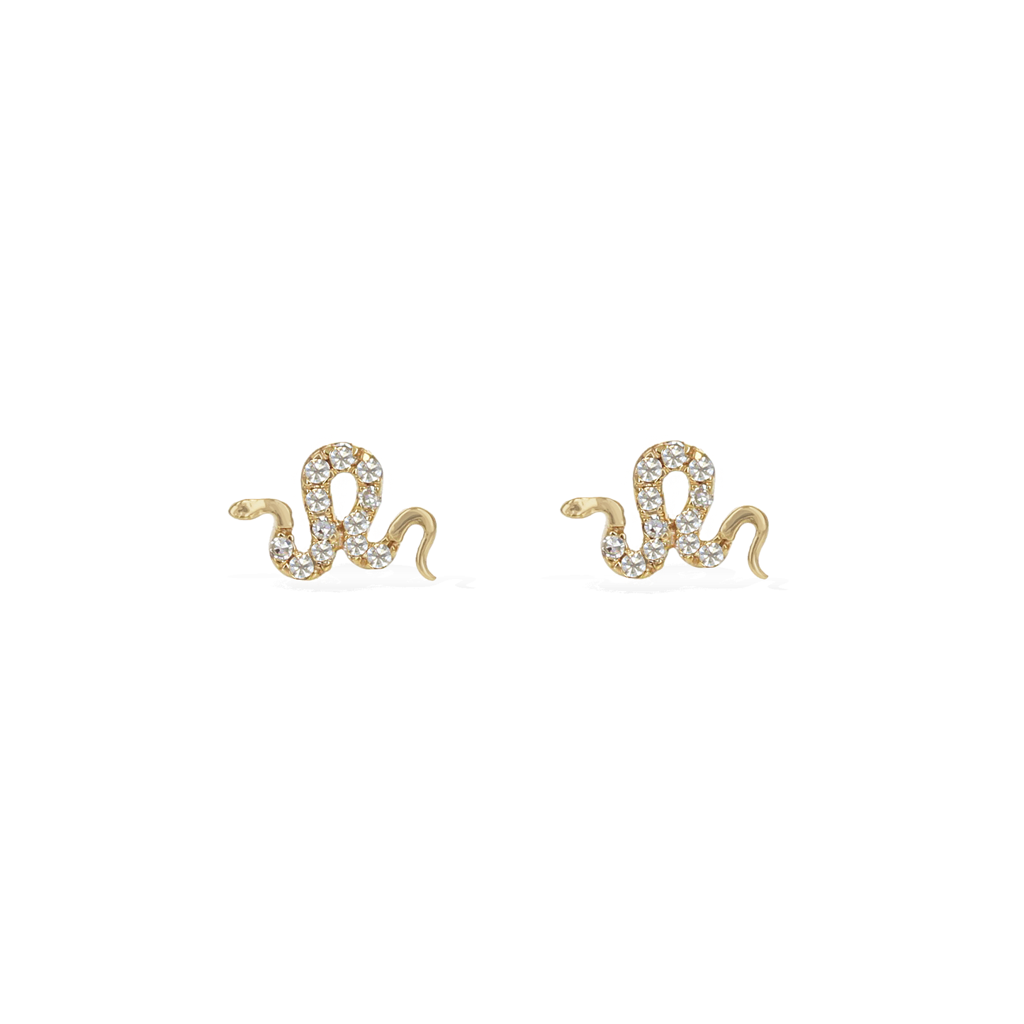 Mini Diamond Snake Stud Earrings from Alexandra Marks Jewelry