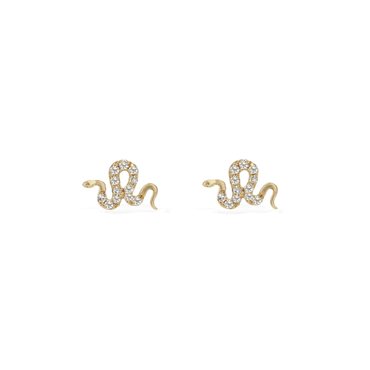 Mini Diamond Snake Stud Earrings from Alexandra Marks Jewelry