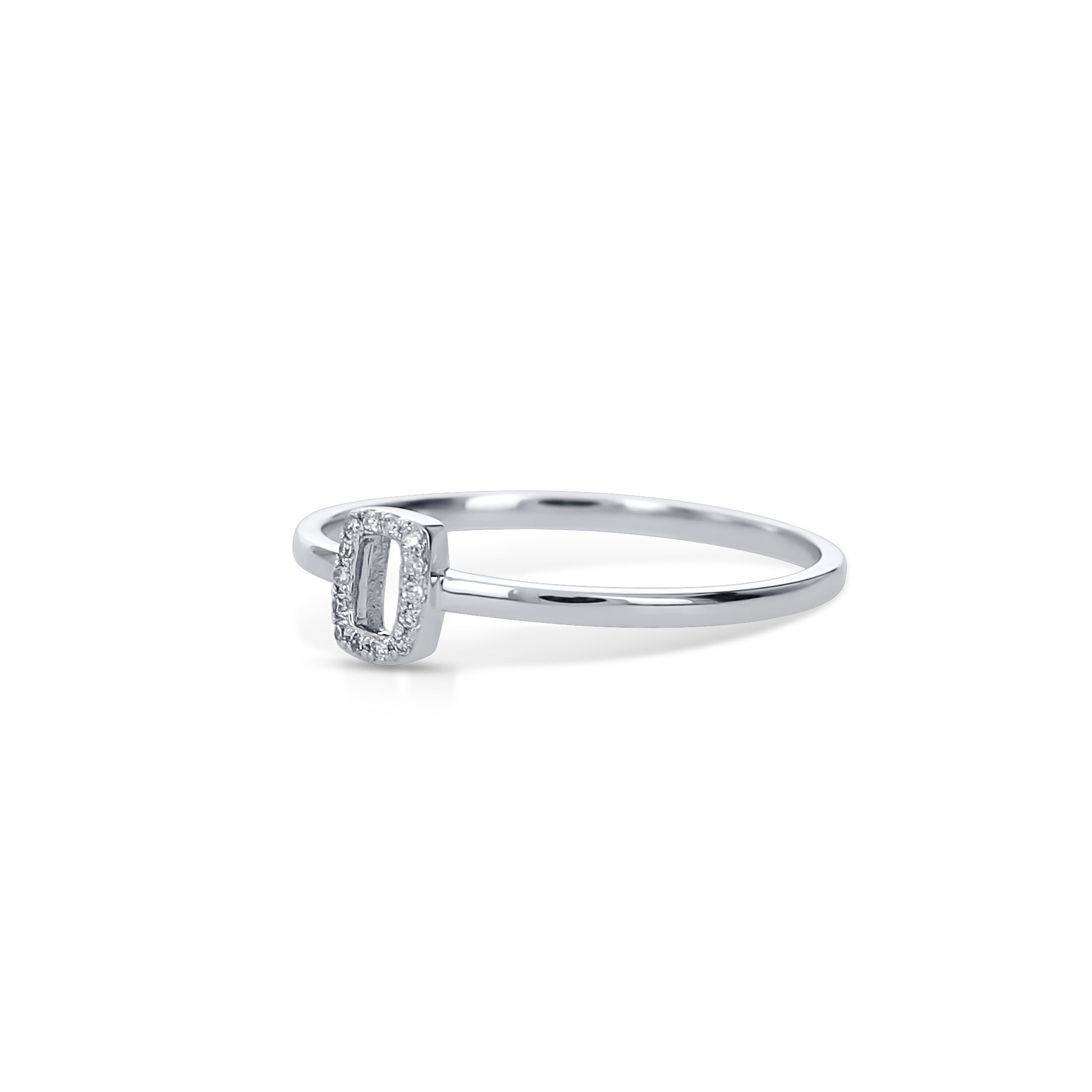 Geometric Diamond Ring in 14k White Gold - Alexandra Marks 