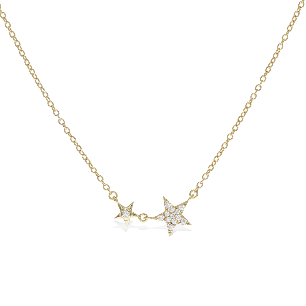 Gold Double Star Necklace from Alexandra Marks Jewelry