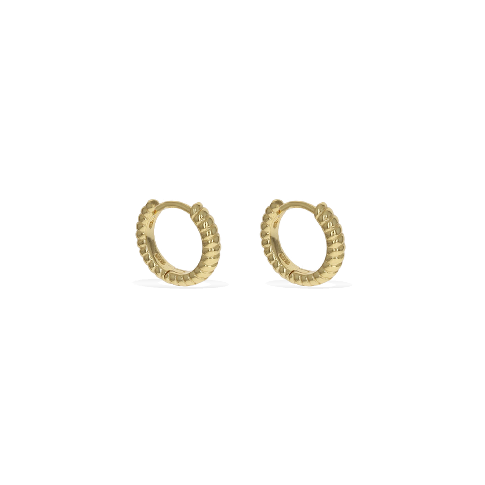 Mini Gold Twisted Huggie Hoop Earrings from Alexandra Marks 