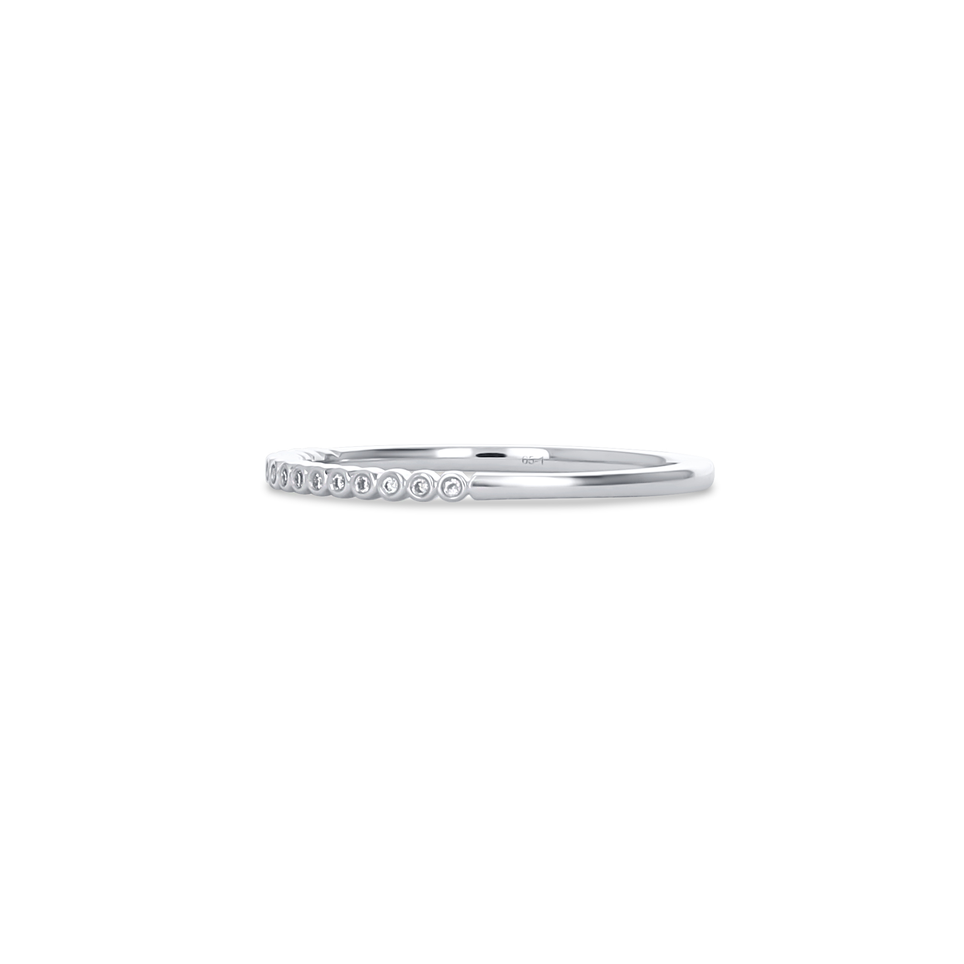 Simple Bezel Set Diamond Ring in 14kt White Gold