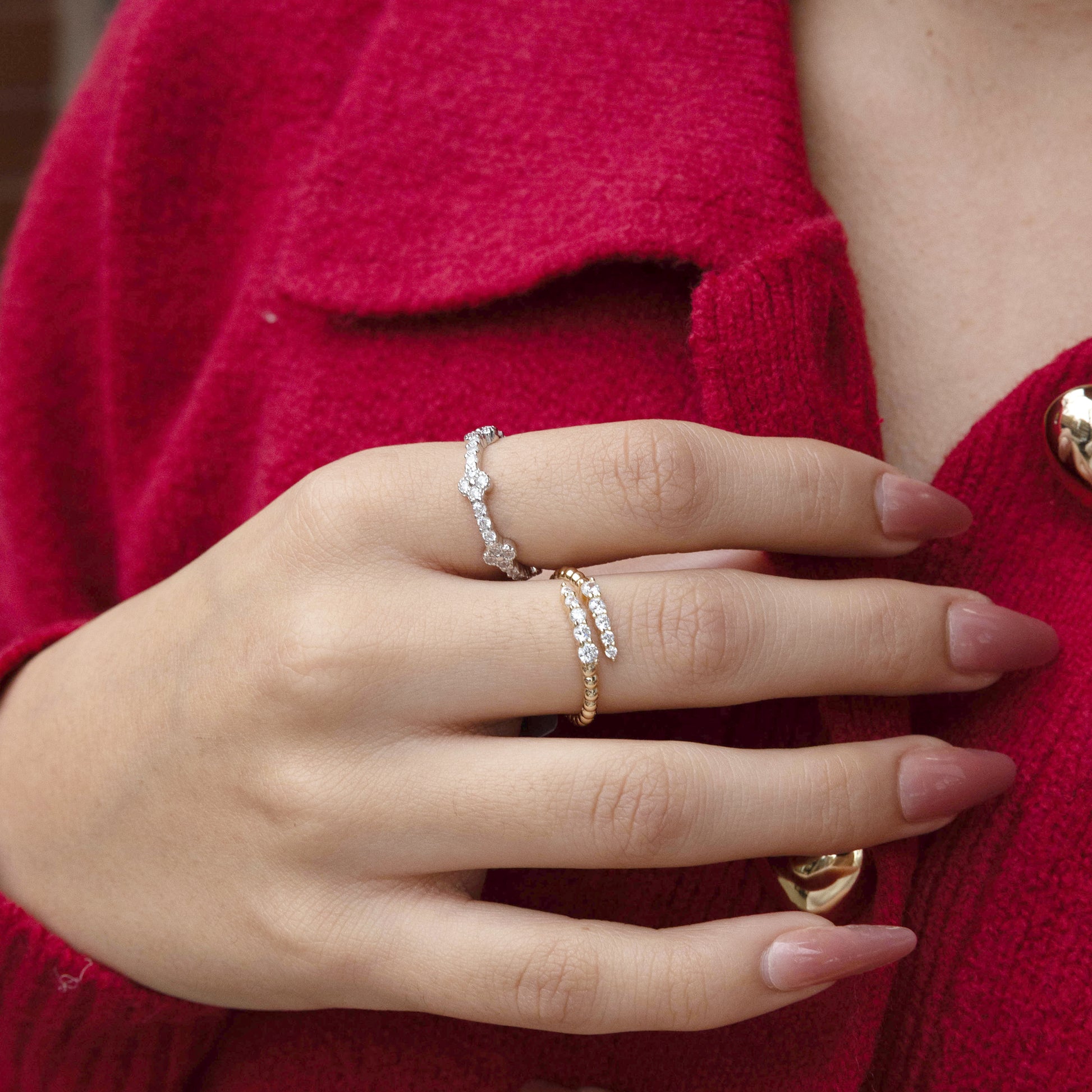 Silver Clover & Wrap Ring