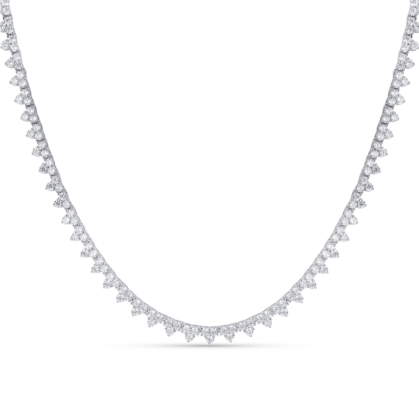 Garland Mixed Round CZ Riveria Tennis Necklace in Sterling Silver from Alexandra Marks Jewelry. 