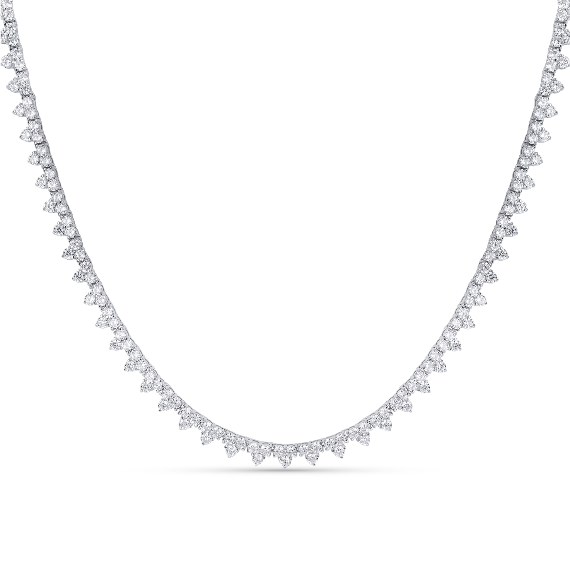Garland Mixed Round CZ Riveria Tennis Necklace in Sterling Silver from Alexandra Marks Jewelry. 