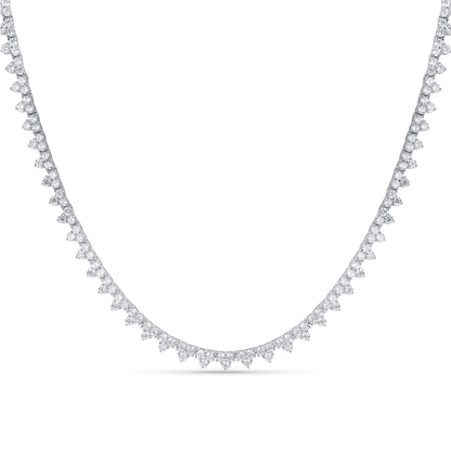 Garland Mixed Round CZ Riveria Tennis Necklace in Sterling Silver from Alexandra Marks Jewelry. 