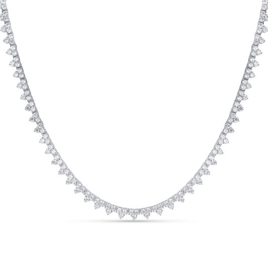 Garland Mixed Round CZ Riveria Tennis Necklace in Sterling Silver from Alexandra Marks Jewelry. 