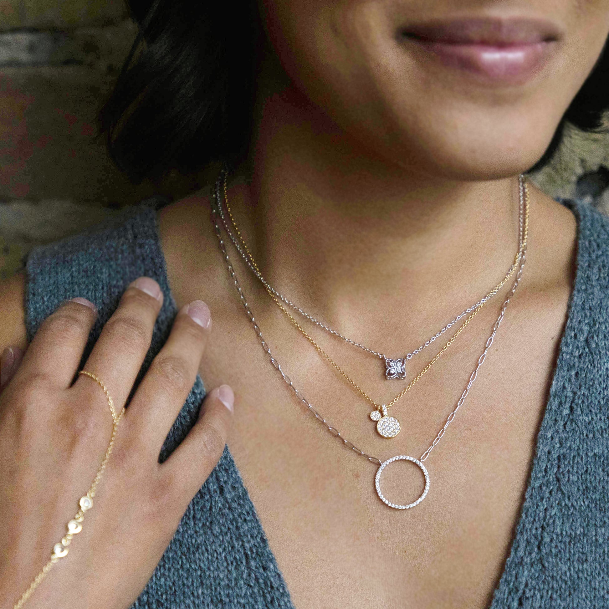 Open Circle Necklace in Silver from Alexandra Marks Jewelry