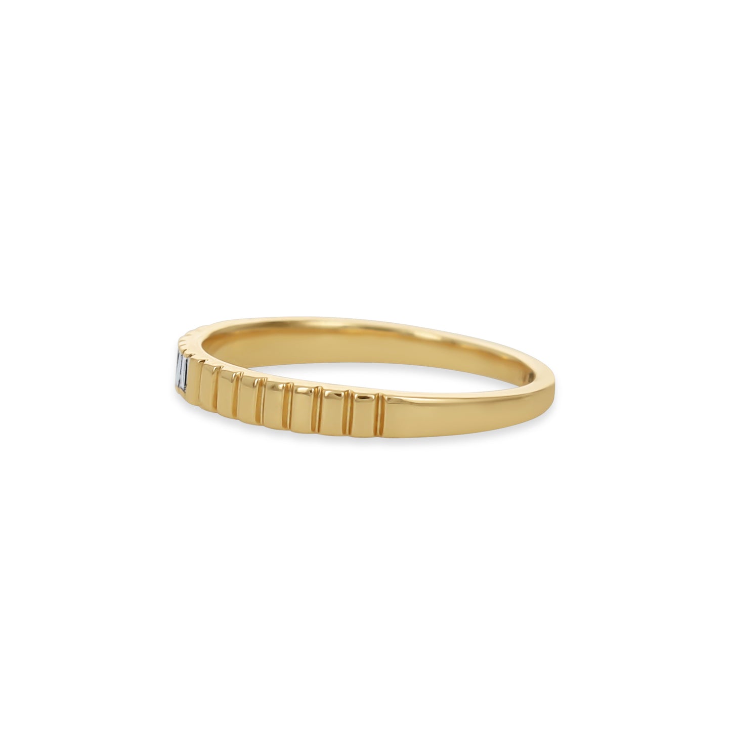 Simple 14k Yellow Gold & Diamond Stacking Ring from Alexandra Marks Jewelry