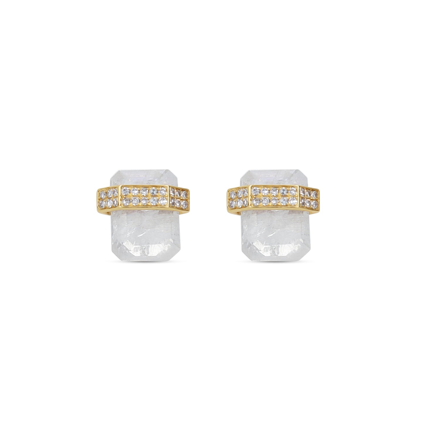 Moonstone & Diamond Stud Earrings From Alexandra Marks Jewelry