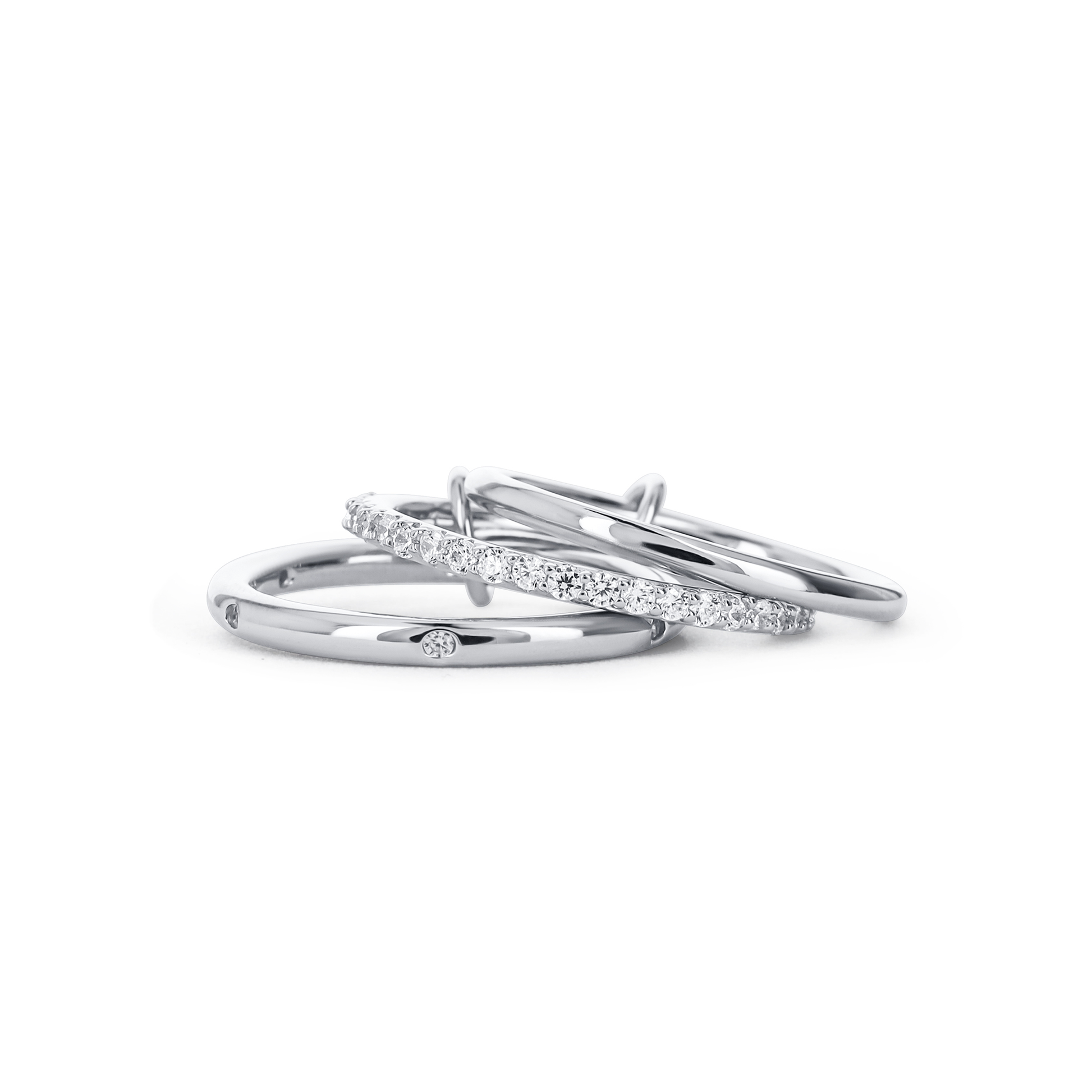 Triple Stacked Silver Connected Ring Set From Alexandra Marks jewelry