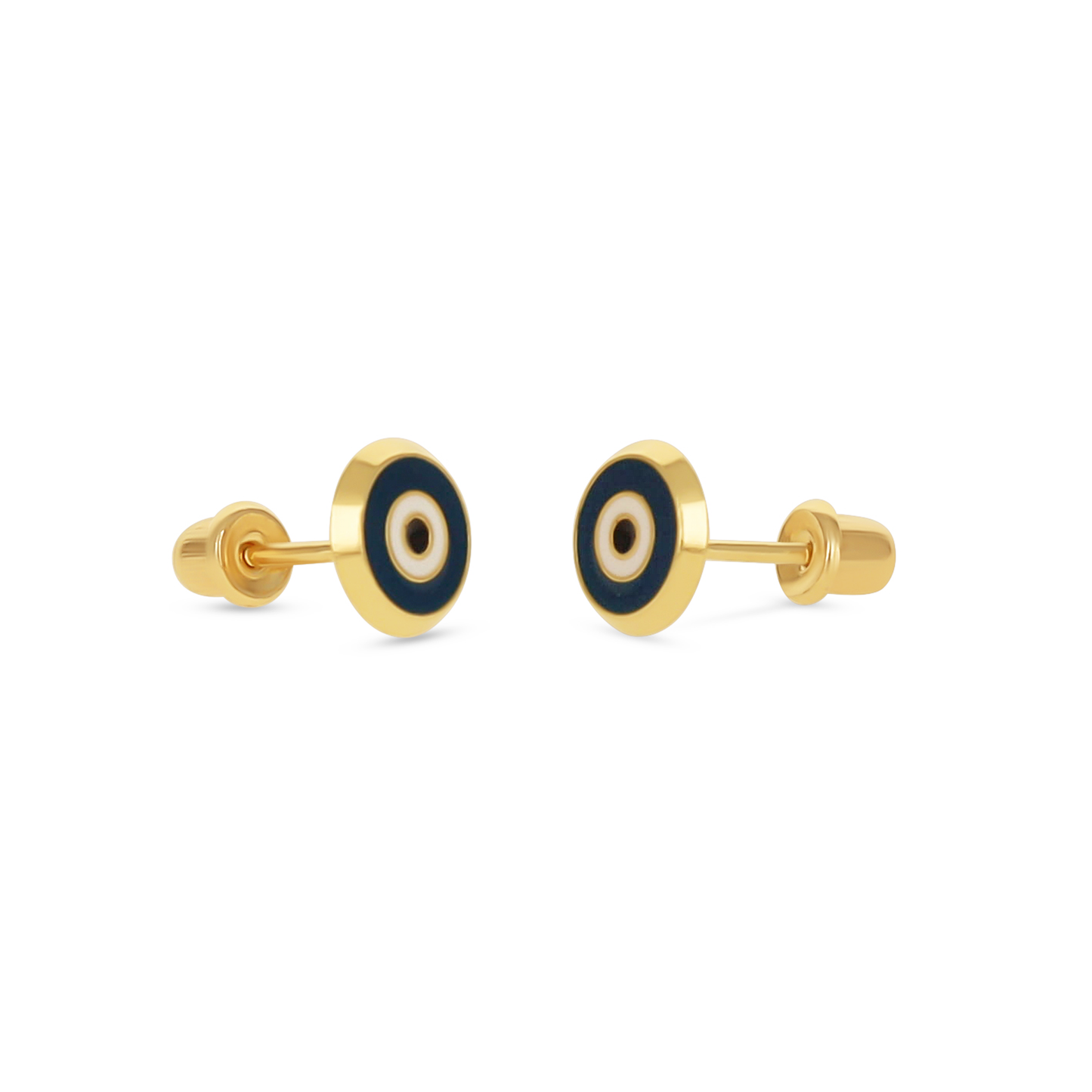 Dainty evil eye gold stud earrings | Alexandra Marks Jewelry