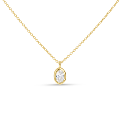 Oval Drop Pendant Necklace in Gold from Alexandra Marks Jewelry. 