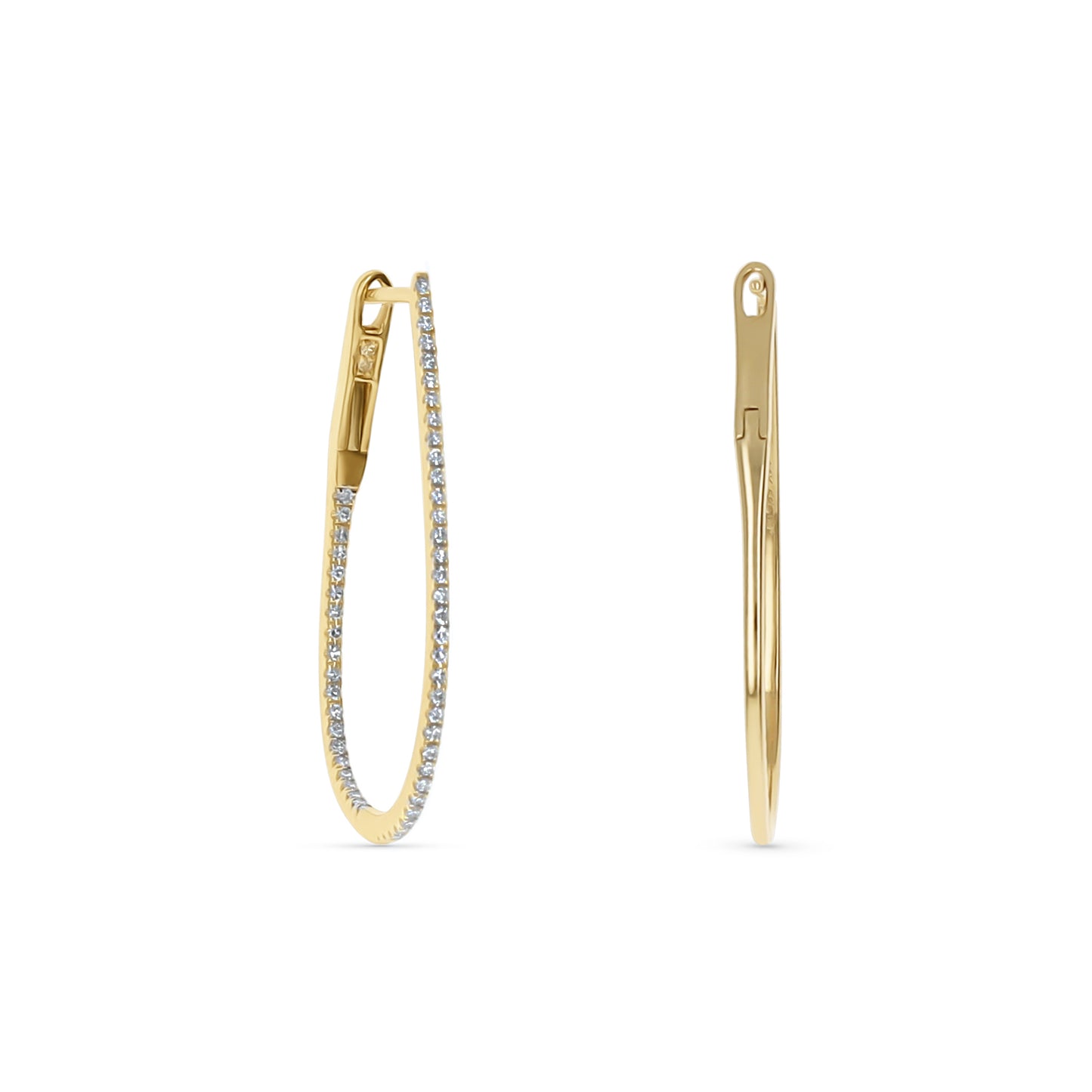 Thin Inside-Outside 14k Gold & Diamond Hoops from Alexandra Marks Jewelry