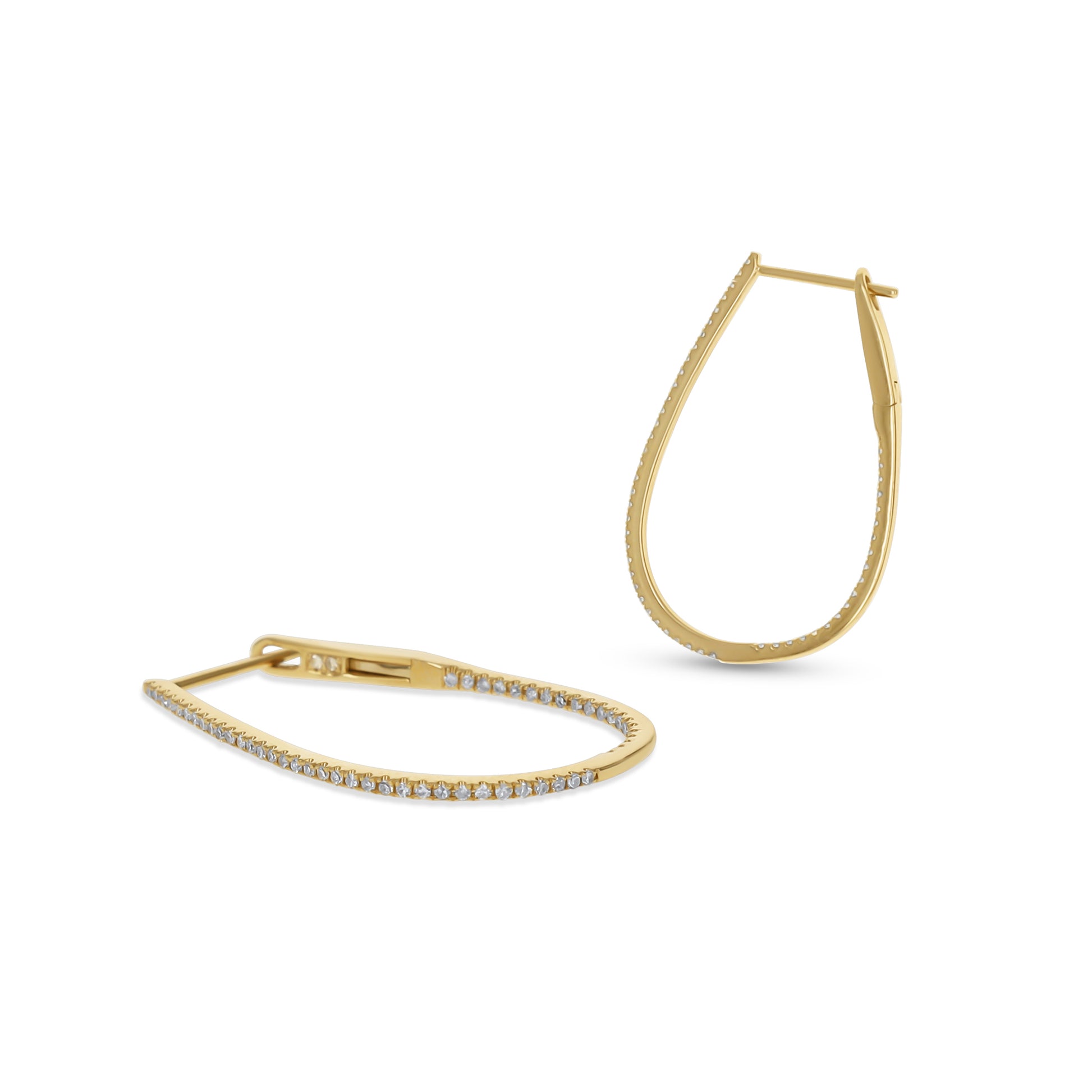 Simple Gold Oval Hoop Diamond Earrings from Alexandra Marks