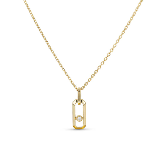 Simple Open Geometric Pendant in Gold | Alexandra Marks