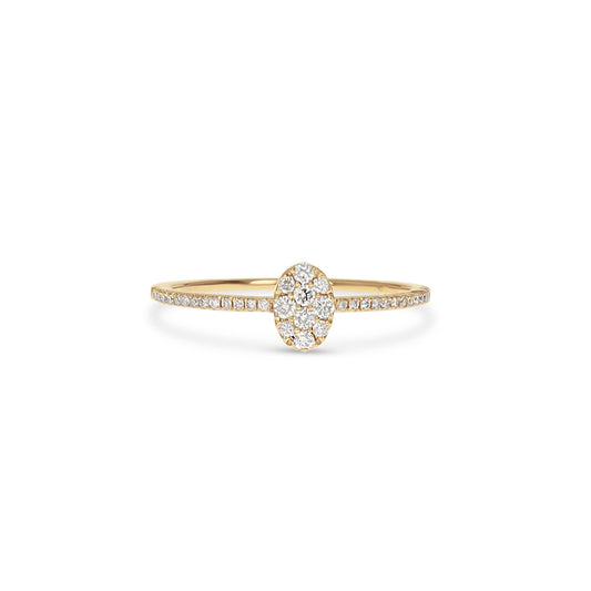 Dainty Diamond Oval Ring in 14kt Gold | Alexandra Marks Jewelry