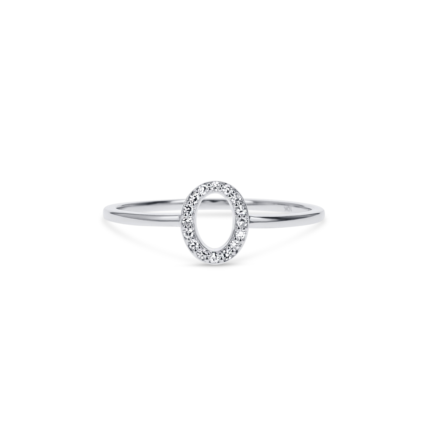 Open Oval Diamond Ring in White Gold From Alexandra Marks Jewelry