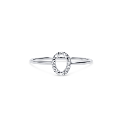 Open Oval Diamond Ring in White Gold From Alexandra Marks Jewelry