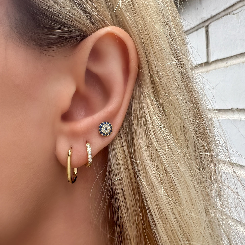 Small Gold Evil Eye Stud Earrings