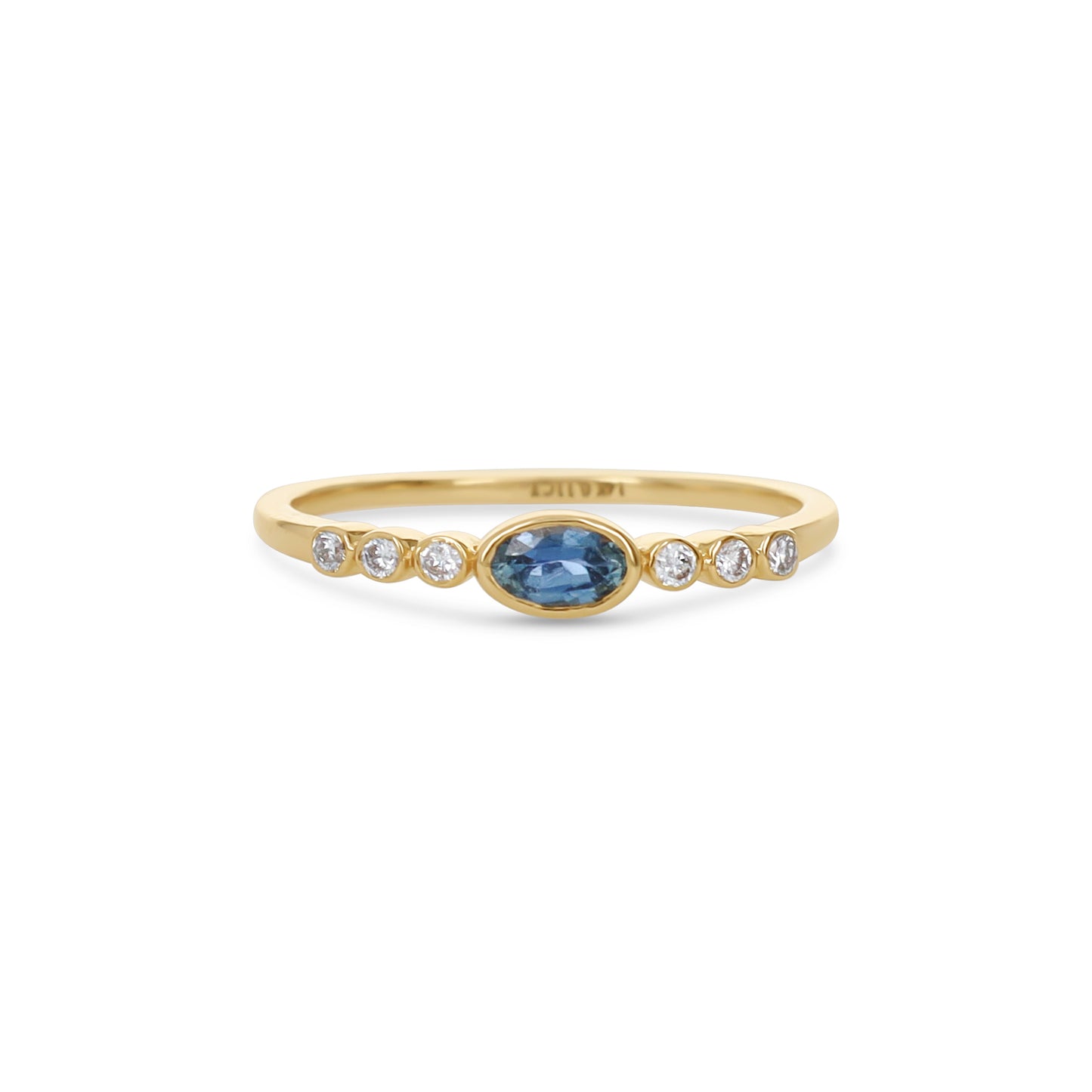 Dainty Oval Sapphire Ring in Gold from Alexandra Marks Jewelry