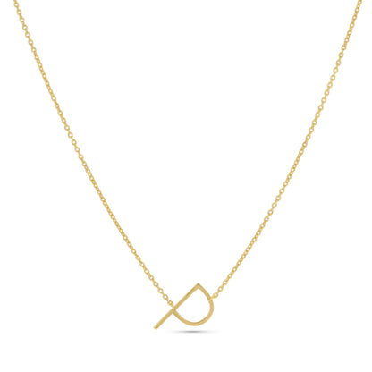 Sideways Letter P Initial Necklace - Alexandra Marks