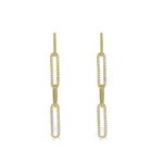 Pave' CZ Open Gold Oval Drop Earrings from Alexandra Marks Jewelry