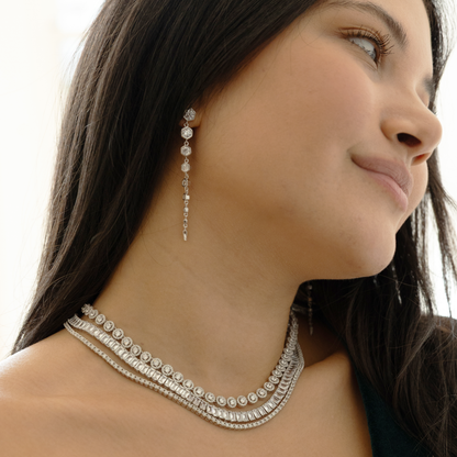 Bold Mixed CZ & Sterling Silver Tennis Necklaces from Alexandra Marks Jewelry. 