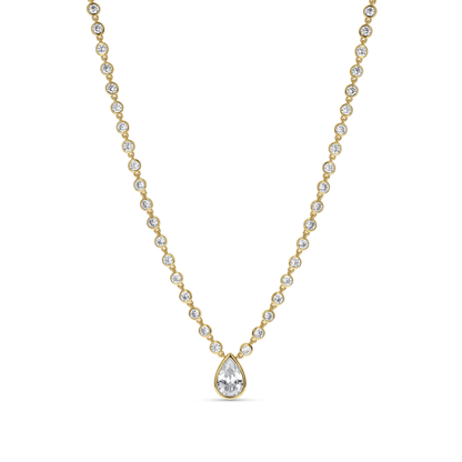 Pear Drop Tennis Necklace