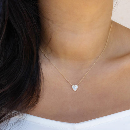 Diamond Pearl Heart Necklace In Gold 