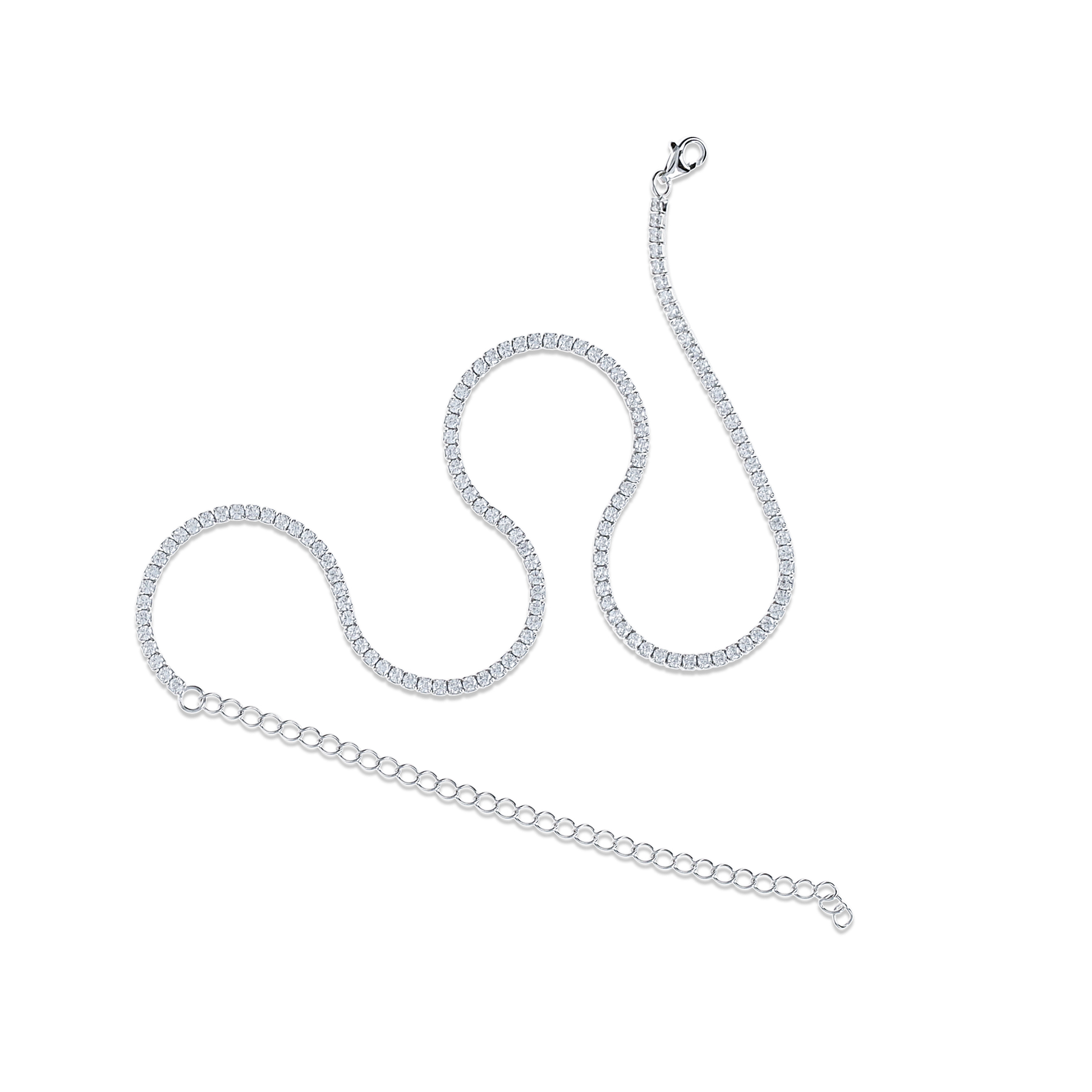 Minimalist Tennis CZ Necklace in Silver