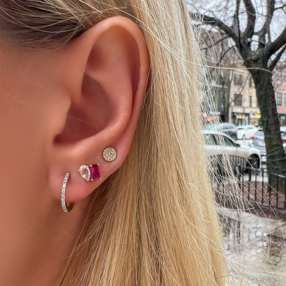 Pink Gemstone Stud Earrings