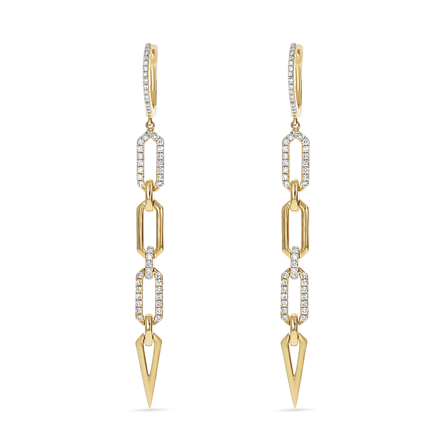 Dramatic Diamond Link Drop Earrings in Gold from Alexandra Marks Jewelry