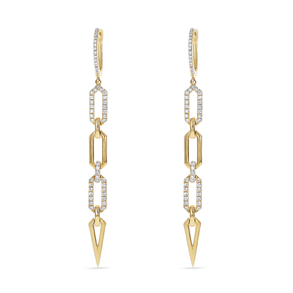 Dramatic Diamond Link Drop Earrings in Gold from Alexandra Marks Jewelry