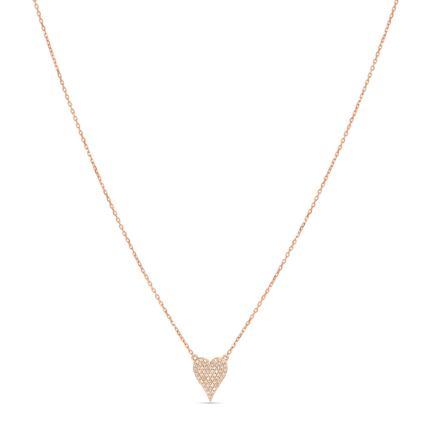 Diamond Heart Necklace in Rose Gold - Alexandra Marks 